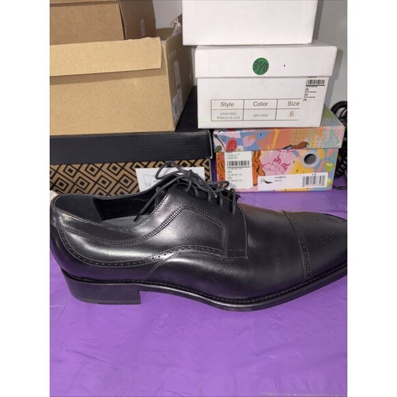 Johnston & Murphy Ellsworth Cap Toe Made in Italy‎ Blk Calfskin Leather 11.5M main image 15